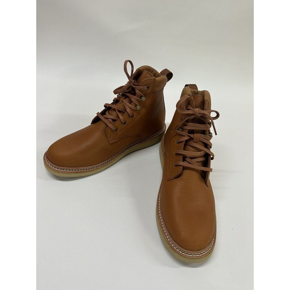 Olukai Kilakila Boots Mens 9.5 Coconut Husk Brown Leather Lace Up Chukka
